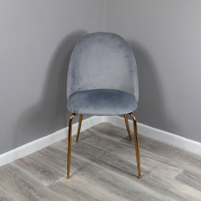 Velvet Dining Chairs - Gold Legs (set of 2)