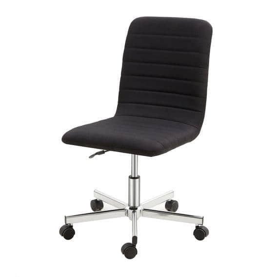 x2 Black Armless Swivel Office Chair with Adjustable Height