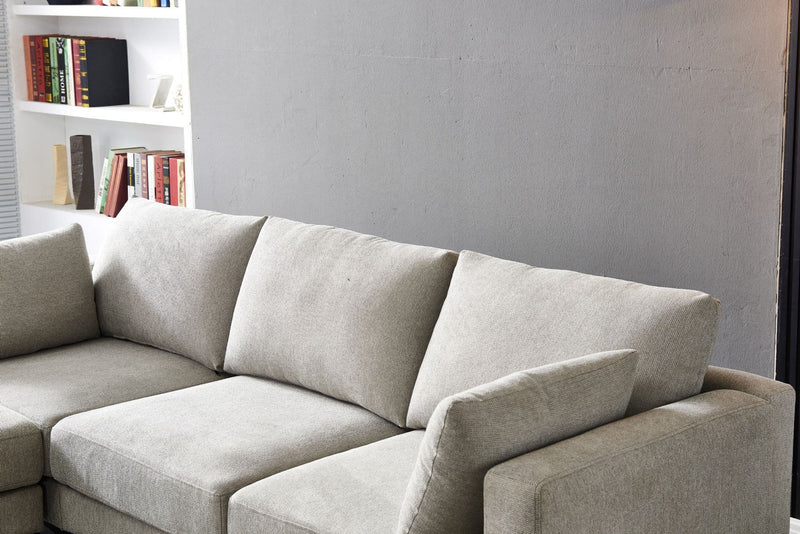 ANEK 3 Seater Grey Fabric Sofa
