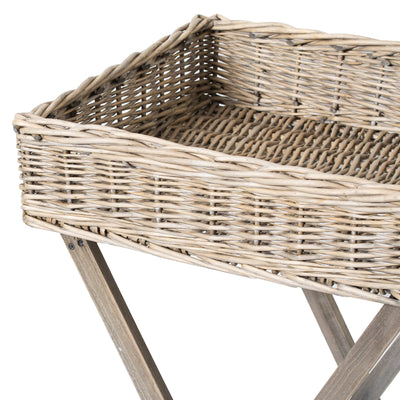 Large Natural Wicker Basket Butler Tray