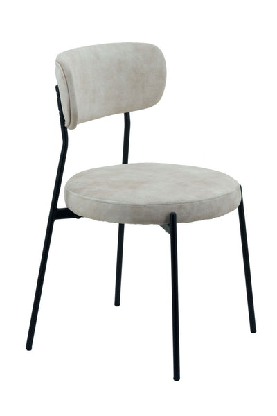 x2 Stackable Glenn Velvet Dining Chairs- Cream