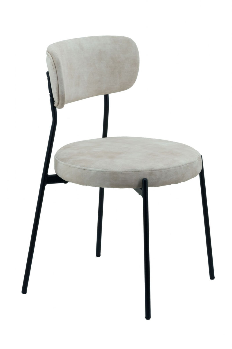 x2 Cream Velvet Dining Chairs (Stackable)