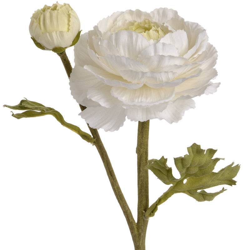Faux White Ranunculus Spray
