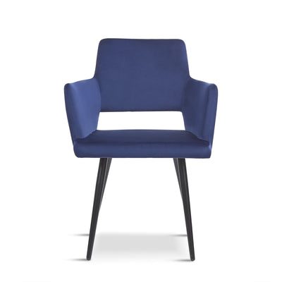 x2 Deep Blue Velvet Harrod Chair