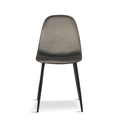 x4 AMES Grey Velvet Upholstered Dining Chair