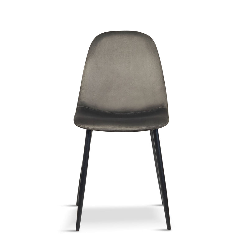 x4 AMES Grey Velvet Upholstered Dining Chair
