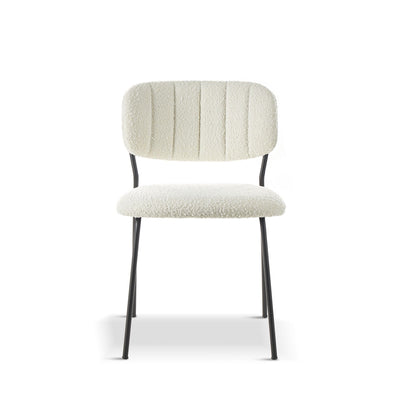x2 CAROL White Boucle Dining Chair