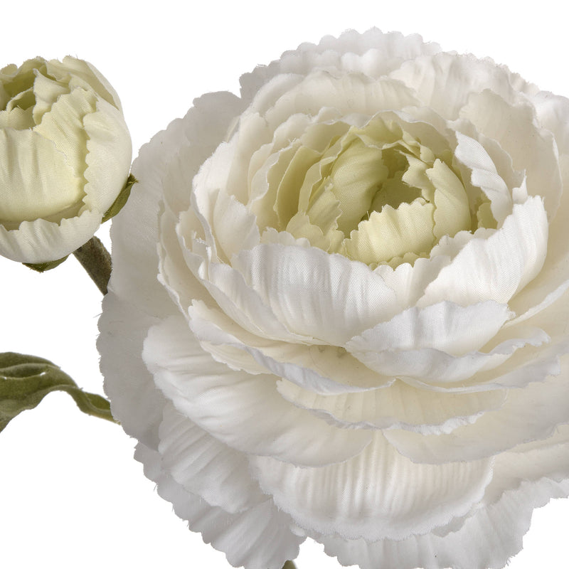 Faux White Ranunculus Spray