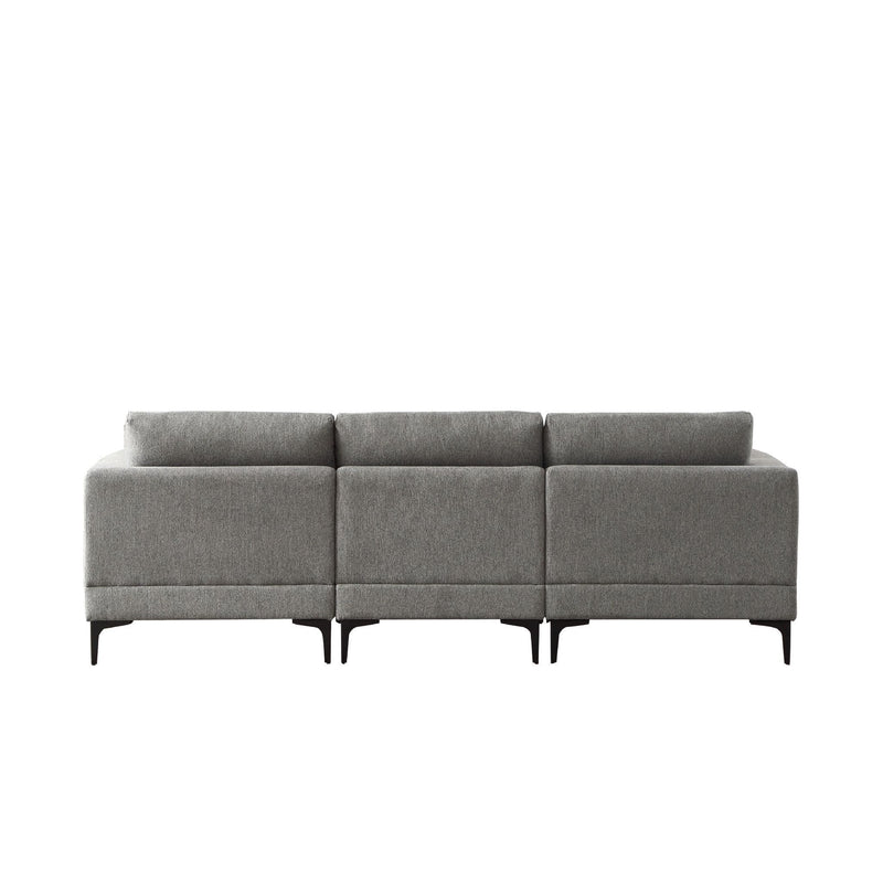 ANEK 3 Seater Dark Grey Fabric Sofa