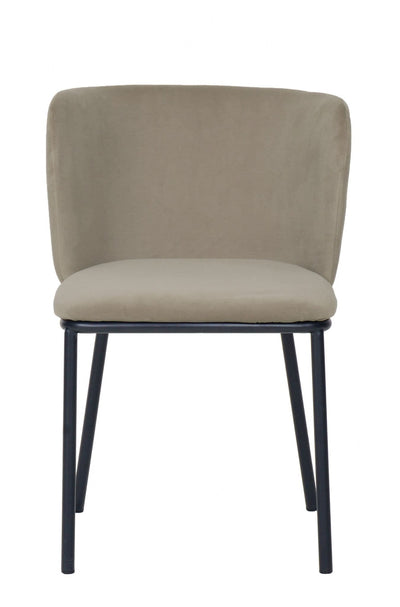 x2 Mandy Velvet Dining Chair Light Grey