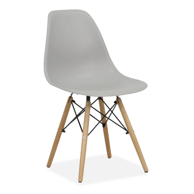 x4 Eiffel Style Plastic Dining Chairs Light Grey