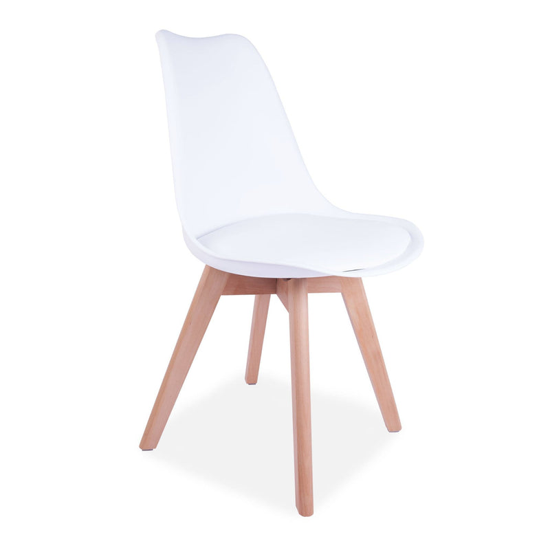 x4 ECN White Tulip Style Dining Chair