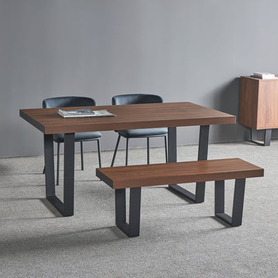 Dannis MDF Dining Table with Walnut Effect