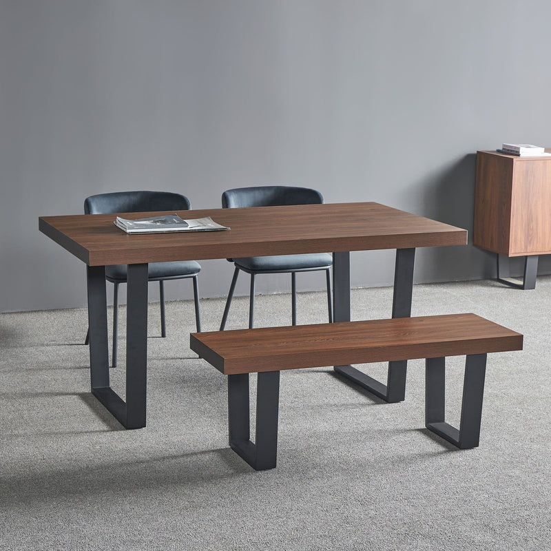 Dannis MDF Dining Table with Walnut Effect