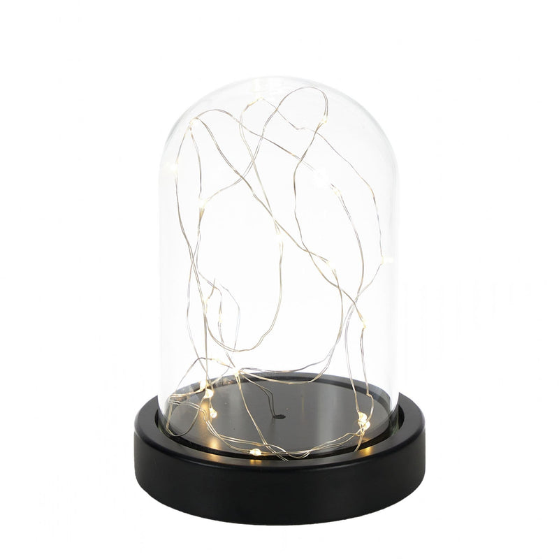 Lamp with glass dome with LED lights - Black base