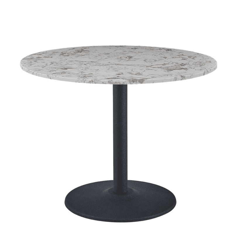 Mmilo New White round Marble Dining table black leg-100cm