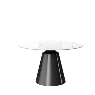 White Toby Sintered Stone Round Dining Table -Diameter 135cm