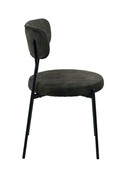 x2 Stackable Glenn Velvet Dining Chairs- Dark Green