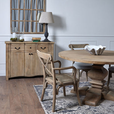 Cross Back Chair With Rush Seat