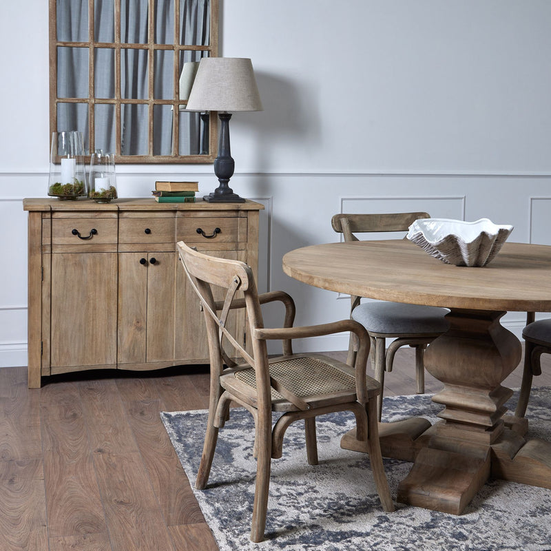Cross Back Chair With Rush Seat