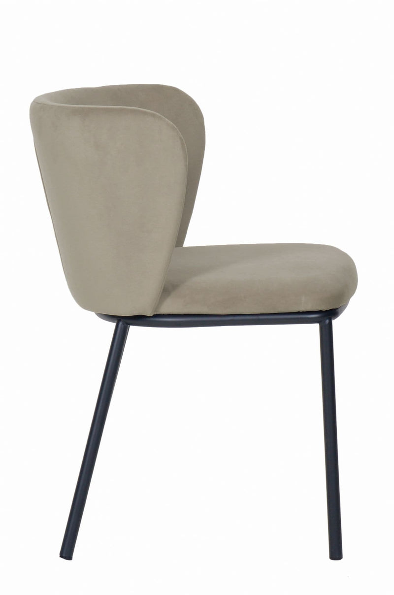 x2 Mandy Velvet Dining Chair Light Grey