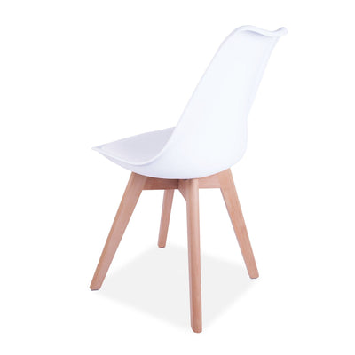 x4 ECN White Tulip Style Dining Chair