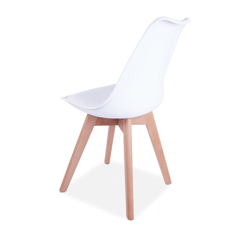 x4 ECN White Tulip Style Dining Chair