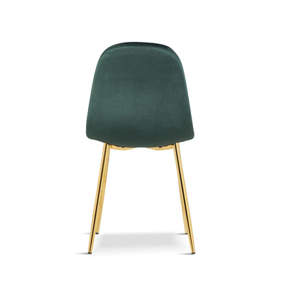 x4 AMES Green Velvet Upholstered Dining Chair