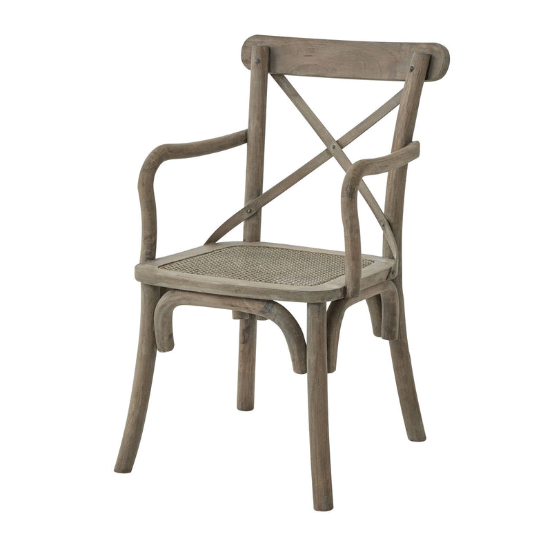 Cross Back Chair With Rush Seat