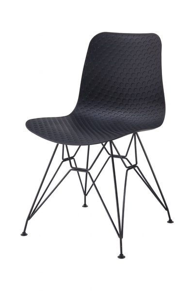 Set of 4 Black Celle Plastic Chairs