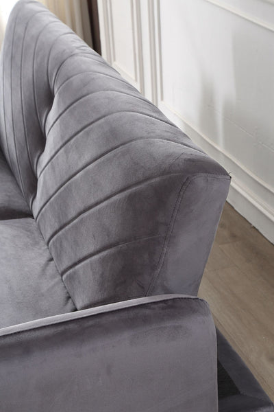 Rosso 3 Seater Grey Velvet Sofa Bed