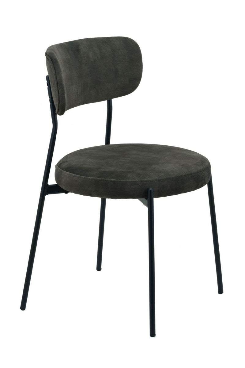 x2 Stackable Glenn Velvet Dining Chairs- Dark Green