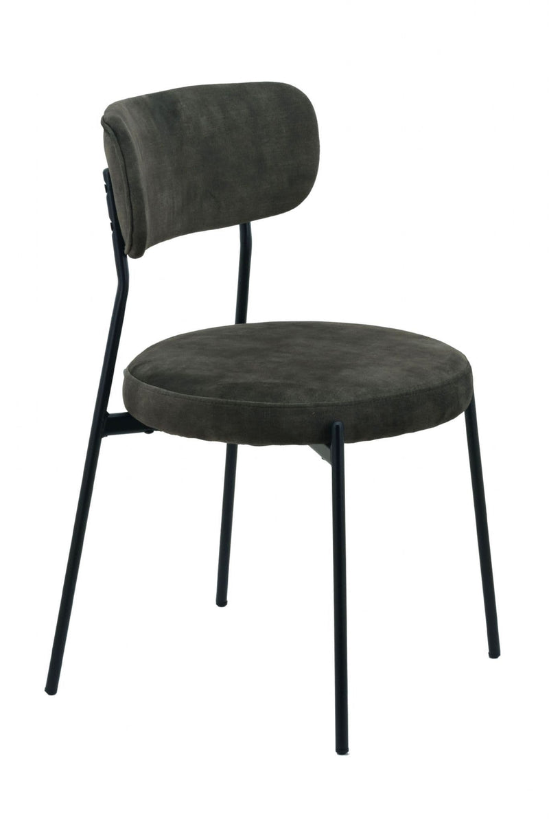 x2 Stackable Dark Green Velvet Dining Chairs