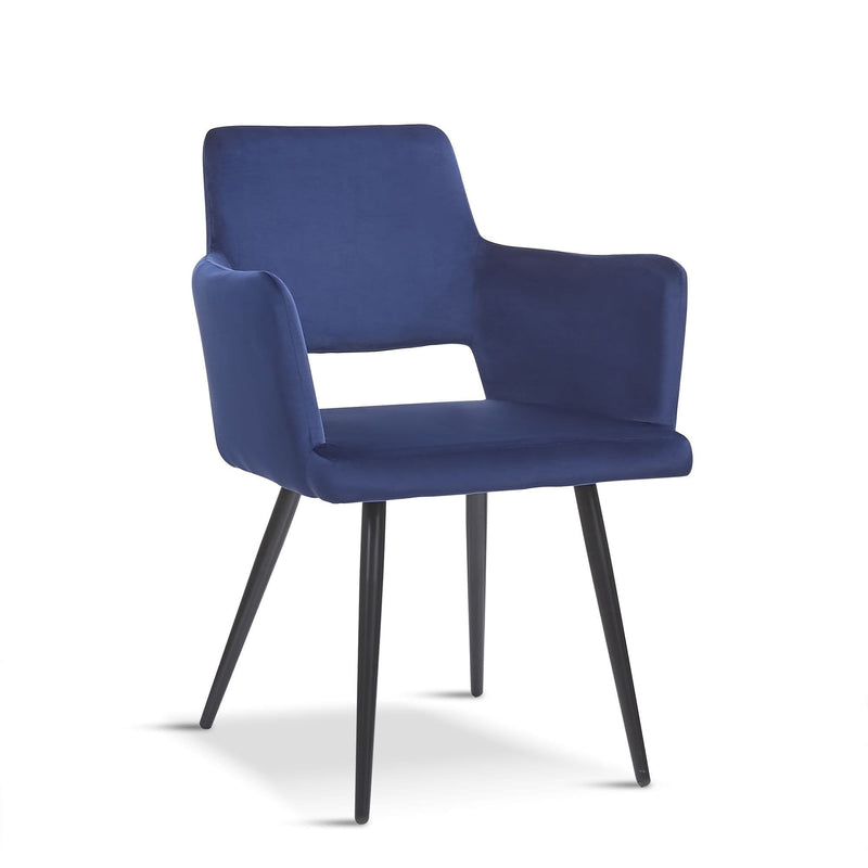 x2 Deep Blue Velvet Harrod Chair