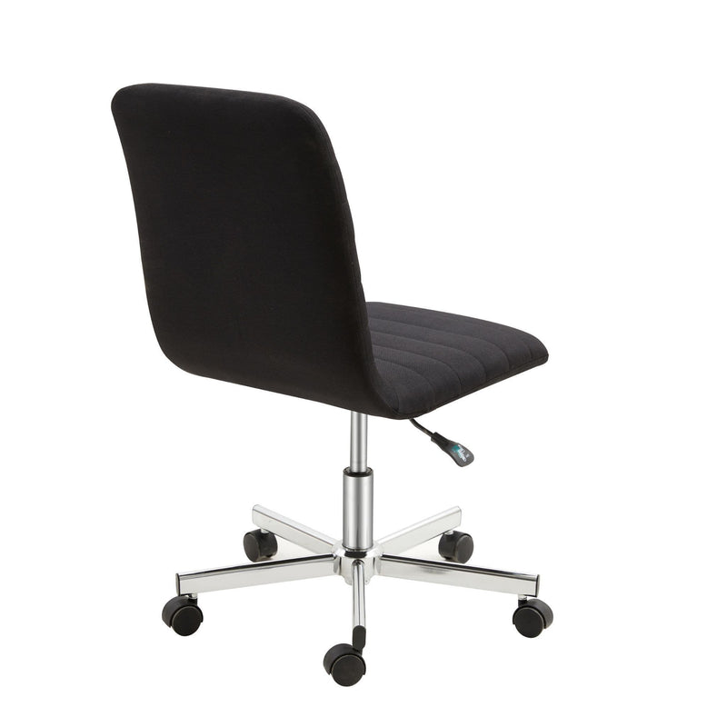 x2 Black Armless Swivel Office Chair with Adjustable Height