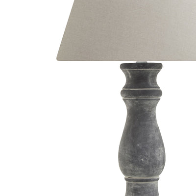 Amalfi Grey Candlestick Table Lamp With Linen Shade