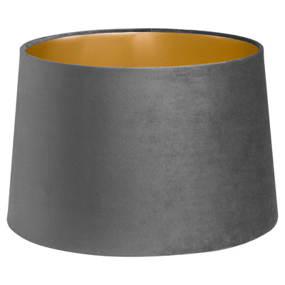 Grey Velvet Lamp And Ceiling Shade