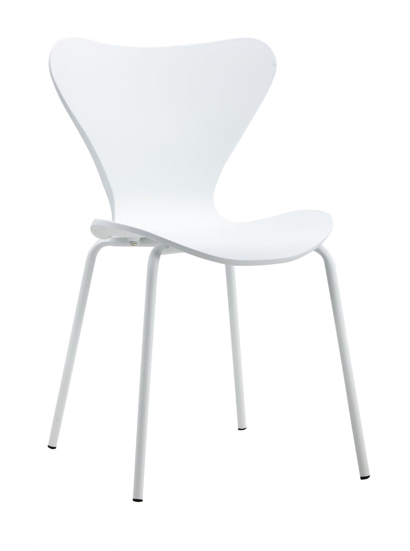 x2 Modern Stackable Dining Chair White