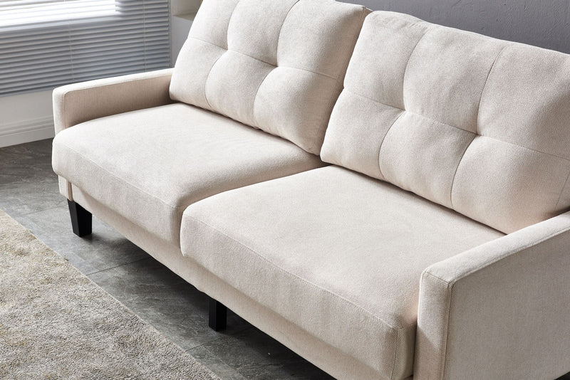 ENKO 2 Seater Beige Fabric Sofa