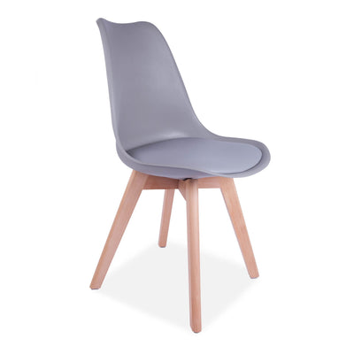 x4 ECN Light Grey Tulip Style Dining Chair