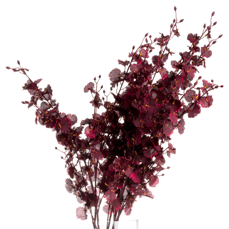 Faux Deep Burgundy Orchid Spray
