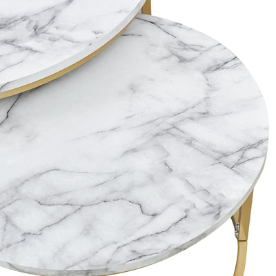 White Nest of Tables Marble Effect