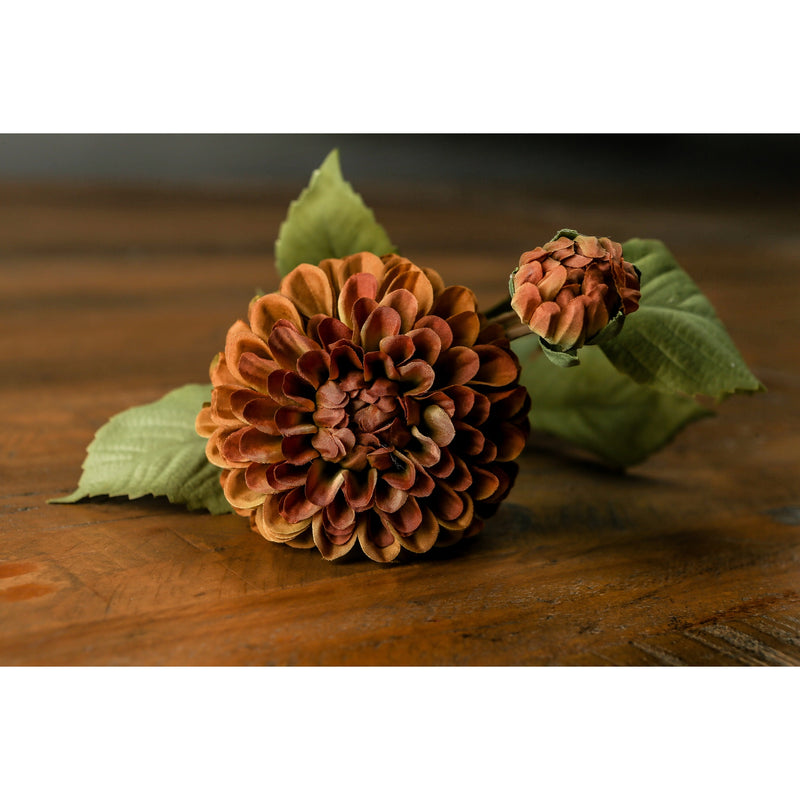 Deep Mustard Faux Dahlia Stem