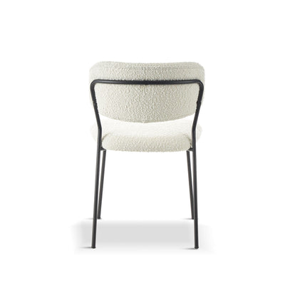 x2 CAROL White Boucle Dining Chair