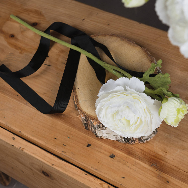 Faux White Ranunculus Spray