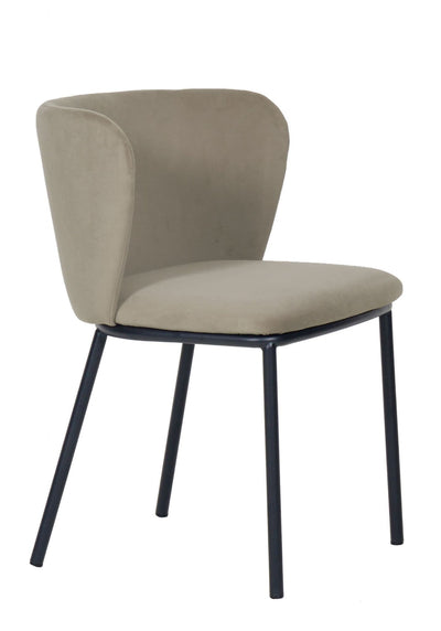 x2 Mandy Velvet Dining Chair Light Grey