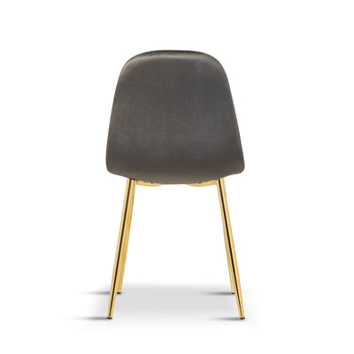 x4 AMES Light Grey Velvet Upholstered Dining Chair