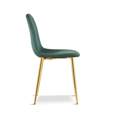 x4 AMES Green Velvet Upholstered Dining Chair