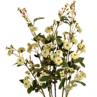 Faux Green Wild Meadow Rose