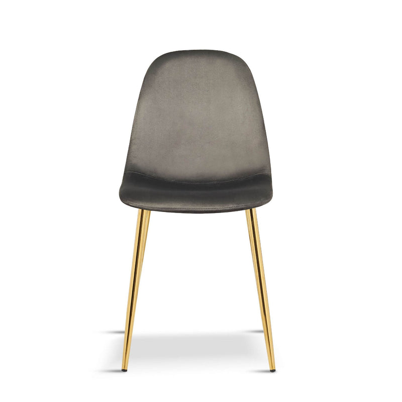 x4 AMES Light Grey Velvet Upholstered Dining Chair